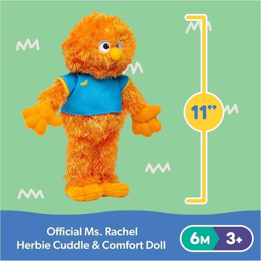 Ms. Rachel Official Herbie Cuddle & Comfort Friend Doll 11” Premium Plush Baby - Picture 2 of 2